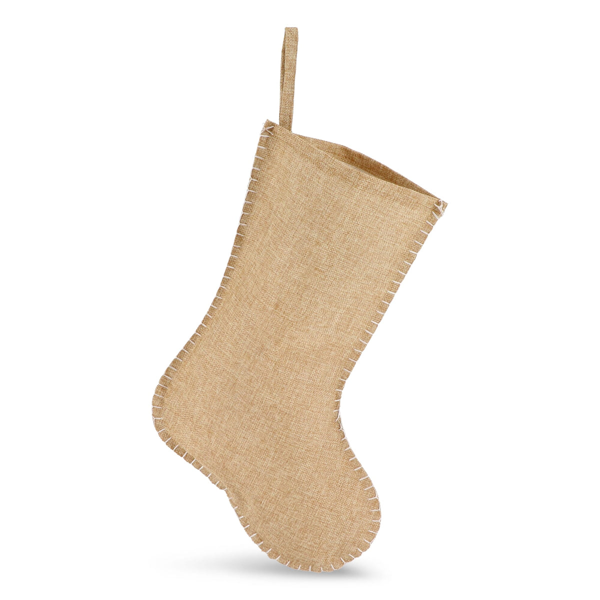 Weihnachtsstrumpf im Jute Stil mit Ziernaht 40 cm