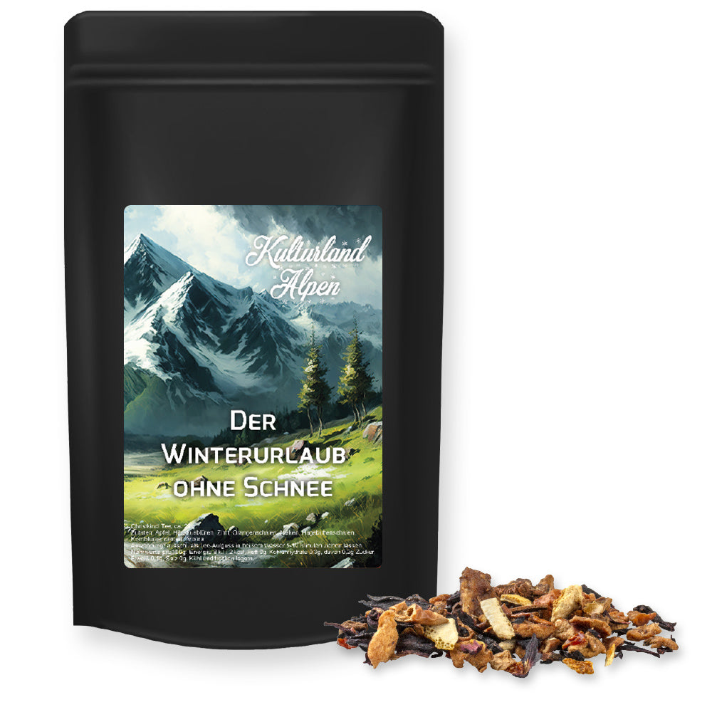 Weihnachtstee im schwarzen Standbeutel Midi – Omas Bratäpfelchen Tee, ca. 55 g