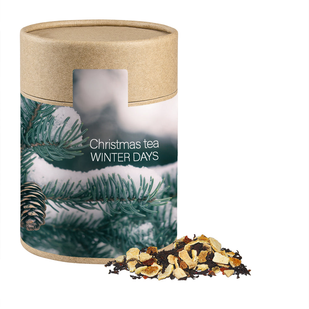 Weihnachtstee in der großen Kraftpapierdose – Wintertage Tee, ca. 150 g