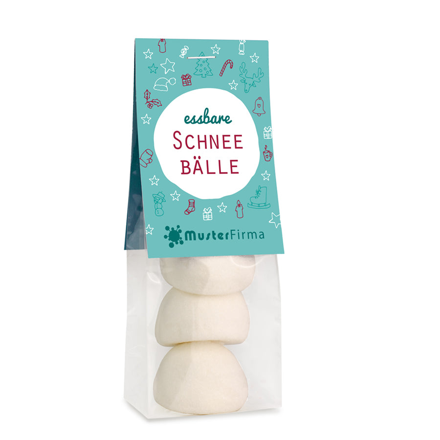 Weiße Schaumzuckerkugeln zu Weihnachten im Beutel 27 g – Beispielmotiv
