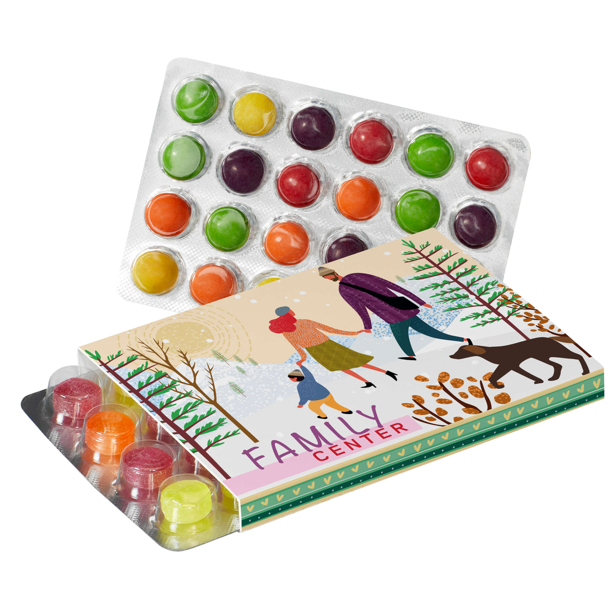 Werbeschuber für den Mini Adventskalender, 114 x 77 x 10 mm