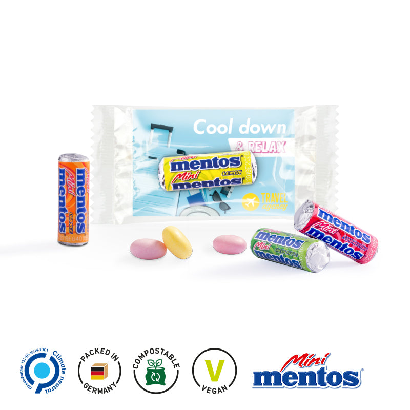 Werbeträger mit Mentos mini Fruit Mix