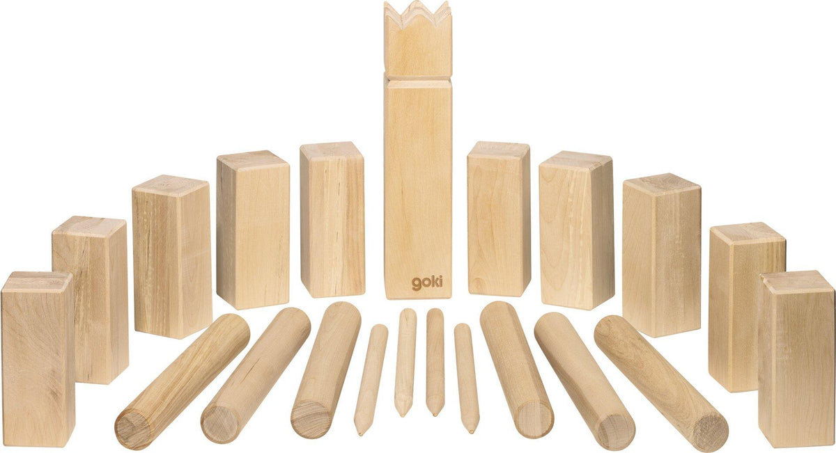 Wikingerspiel Kubb mit Baumwollbeutel, König 30 cm – Ansicht