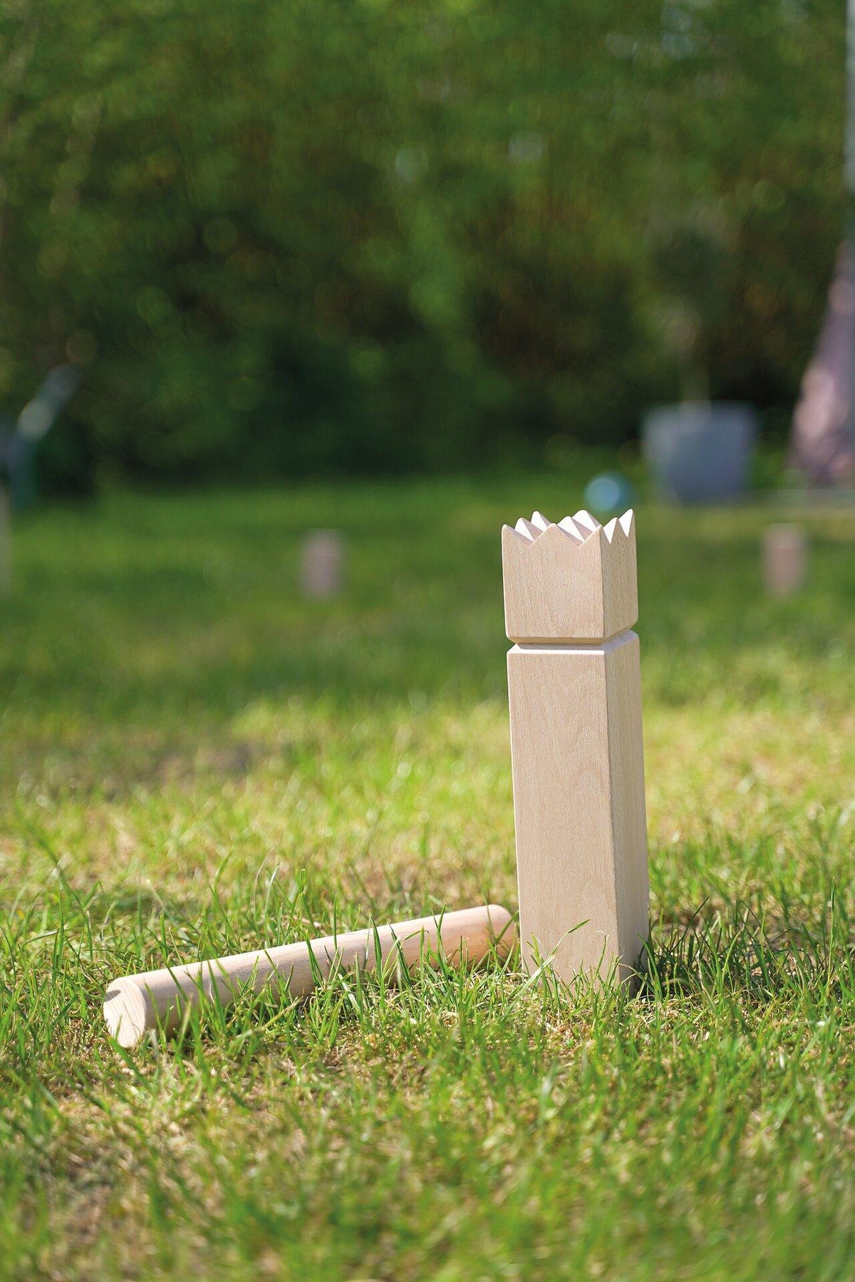 Wikingerspiel Kubb mit Baumwollbeutel, König 30 cm – weitere Ansicht