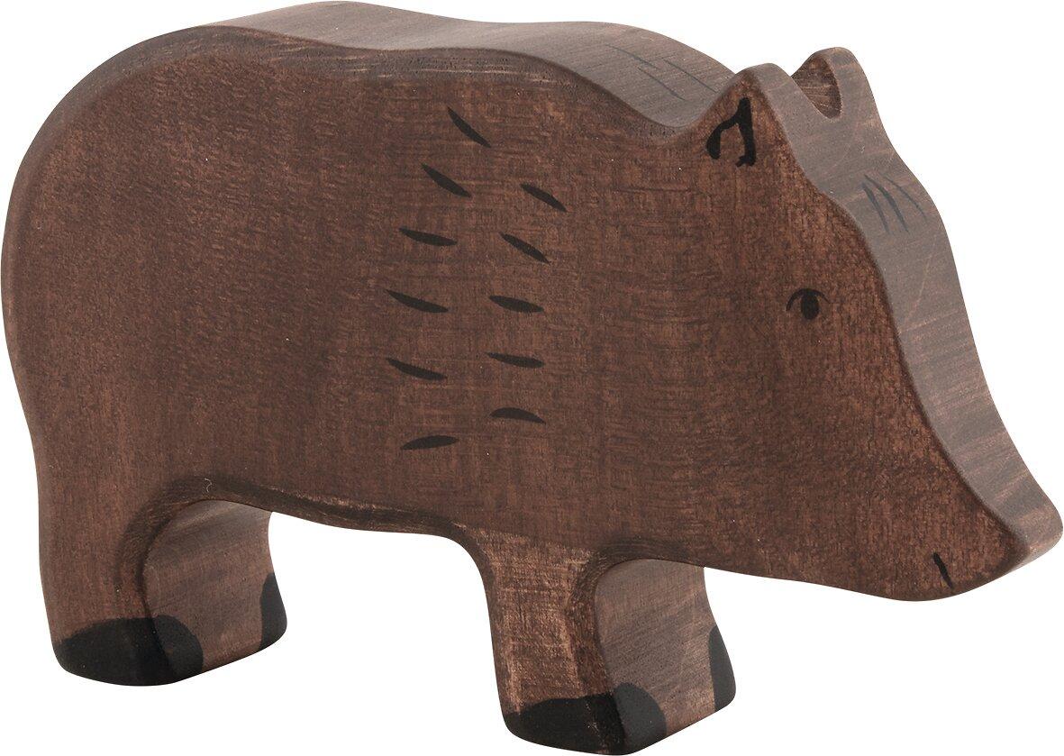 Wildschwein Holzfigur schreitend von HOLZTIGER – Ansicht
