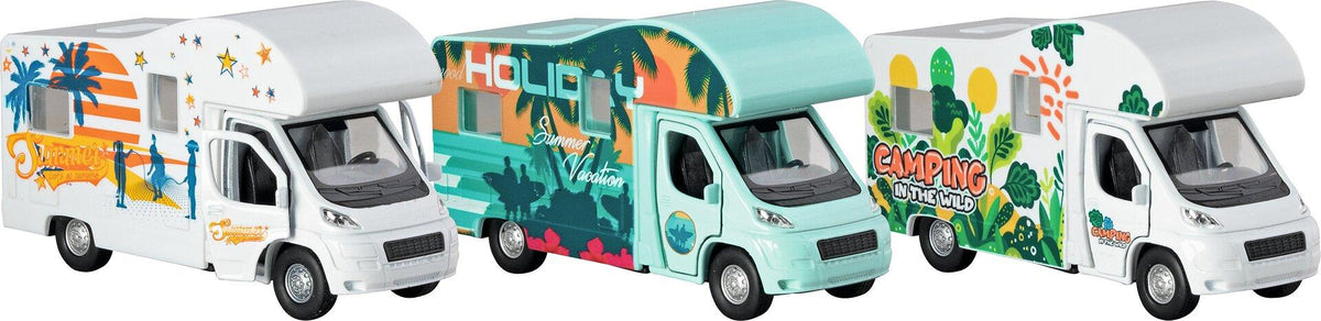 Wohnmobil Modellauto mit Rückzugmotor in drei Motiven von goki