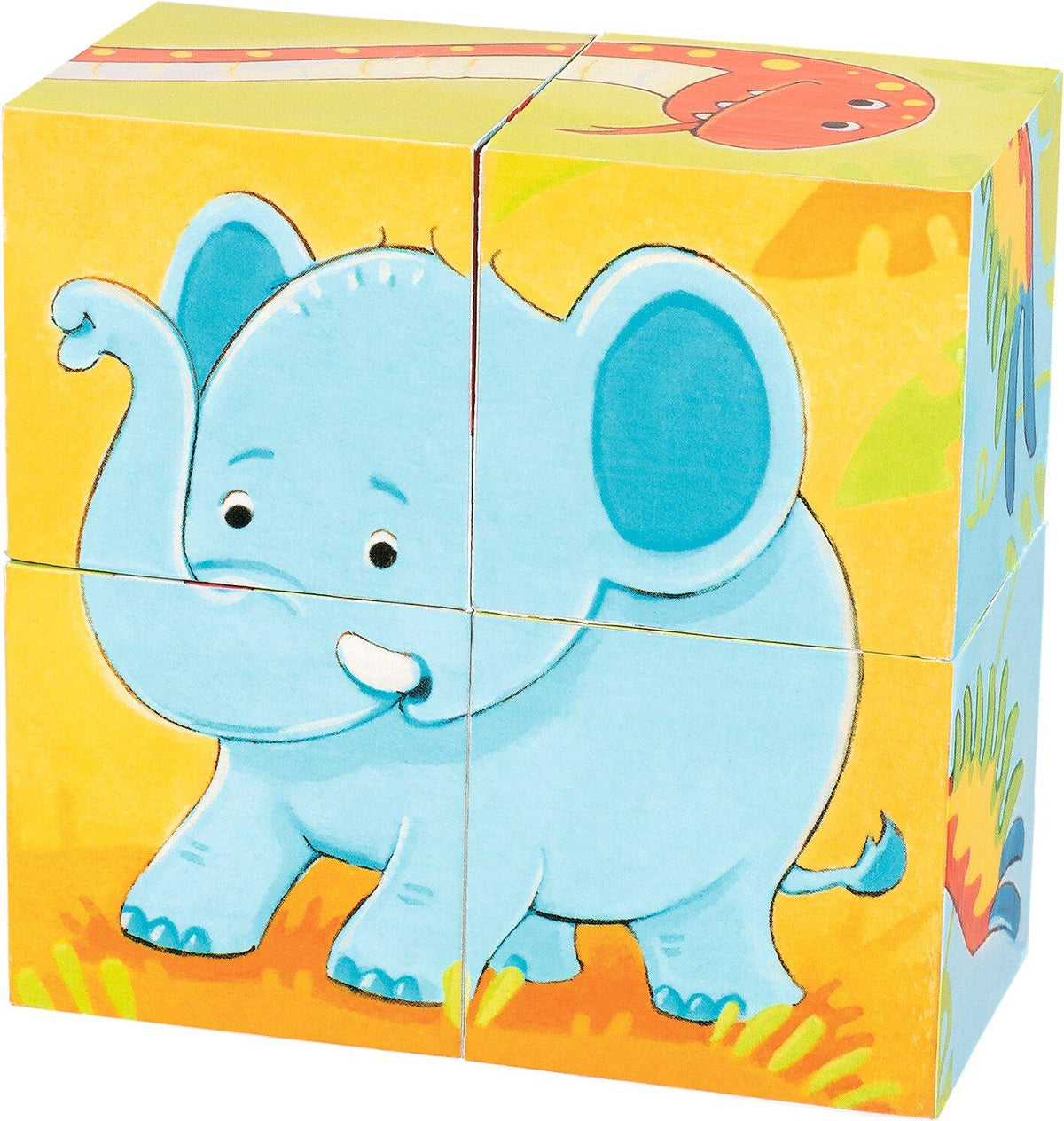 Würfelpuzzle Wilde Tiere mit Elefant von goki