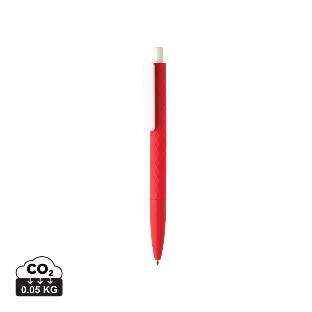 X3-Stift mit Smooth-Touch aus RCS recyceltem ABS – rot