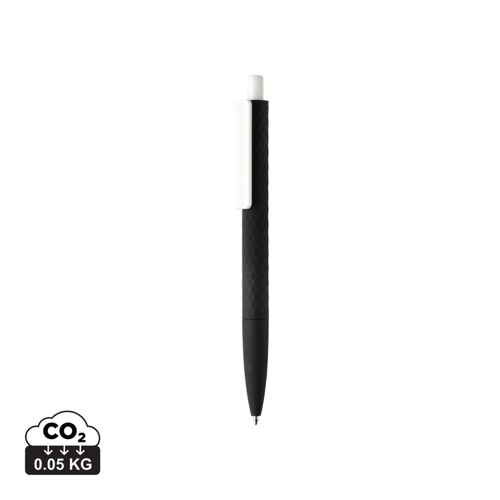X3-Stift mit Smooth-Touch aus RCS recyceltem ABS – schwarz