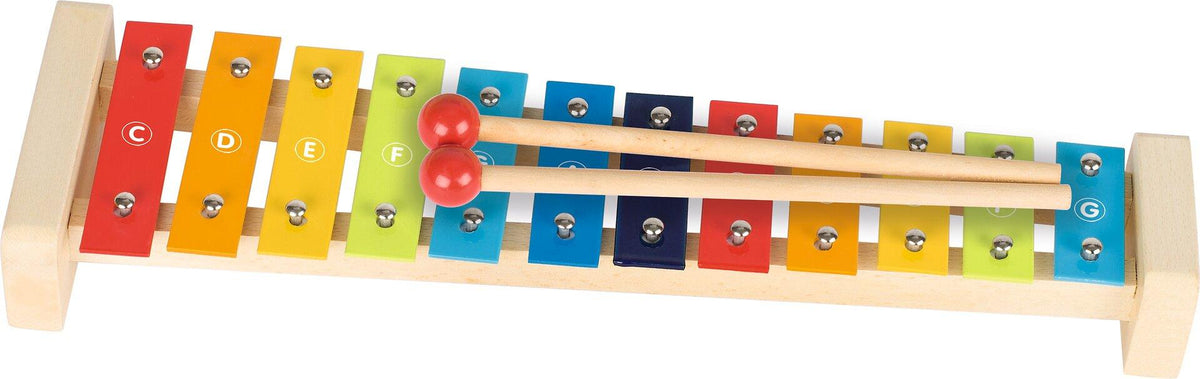 Xylophon mit Notenheft und zwölf Klangplatten von goki