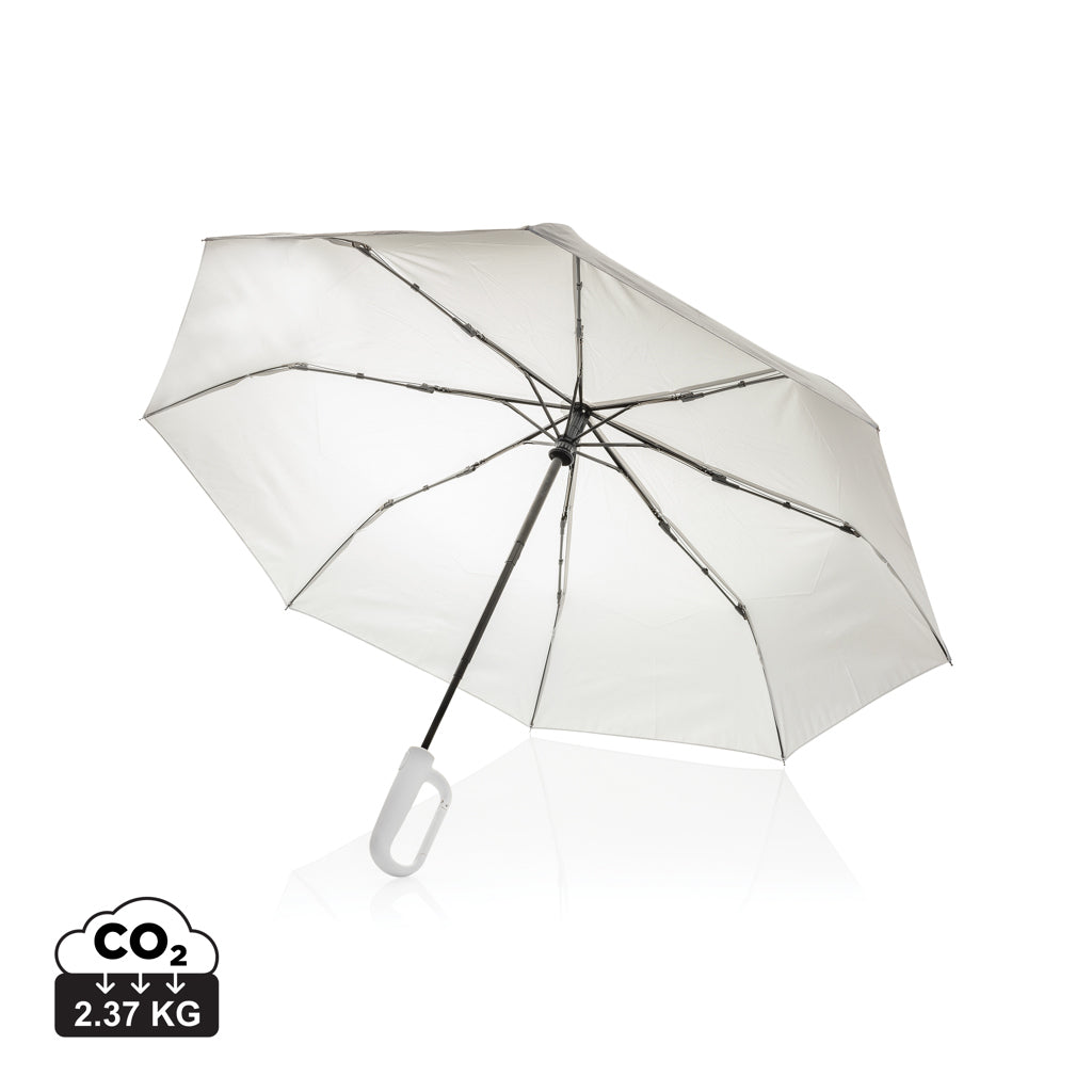 Yara 21“ AWARE™ rPET Regenschirm mit Karabiner – beige