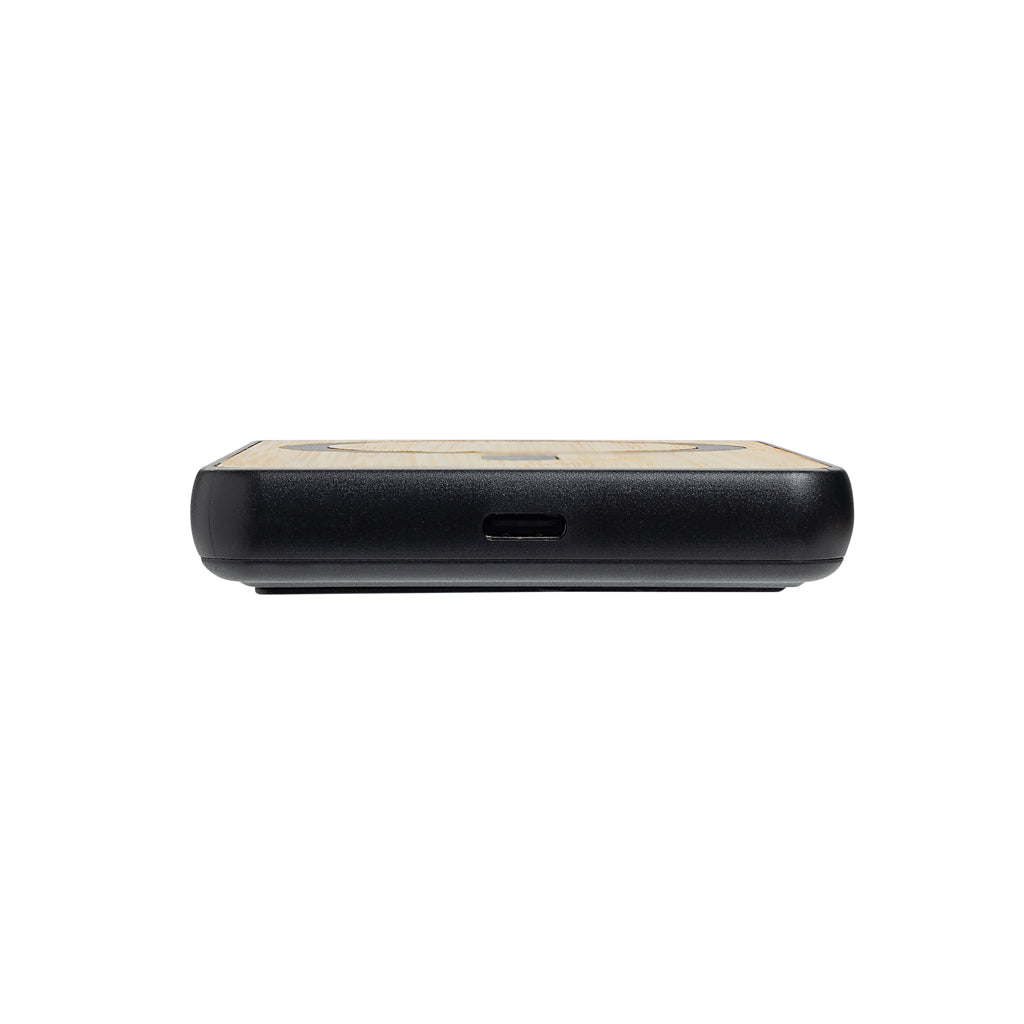 Zen 5000mAh 5W magnetische Bambus-Powerbank aus RCS rPlastik – schwarz