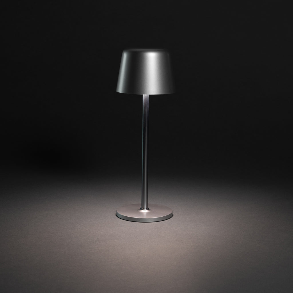 Zenic USB Tischleuchte aus RCS recyceltem Kunststoff – silber