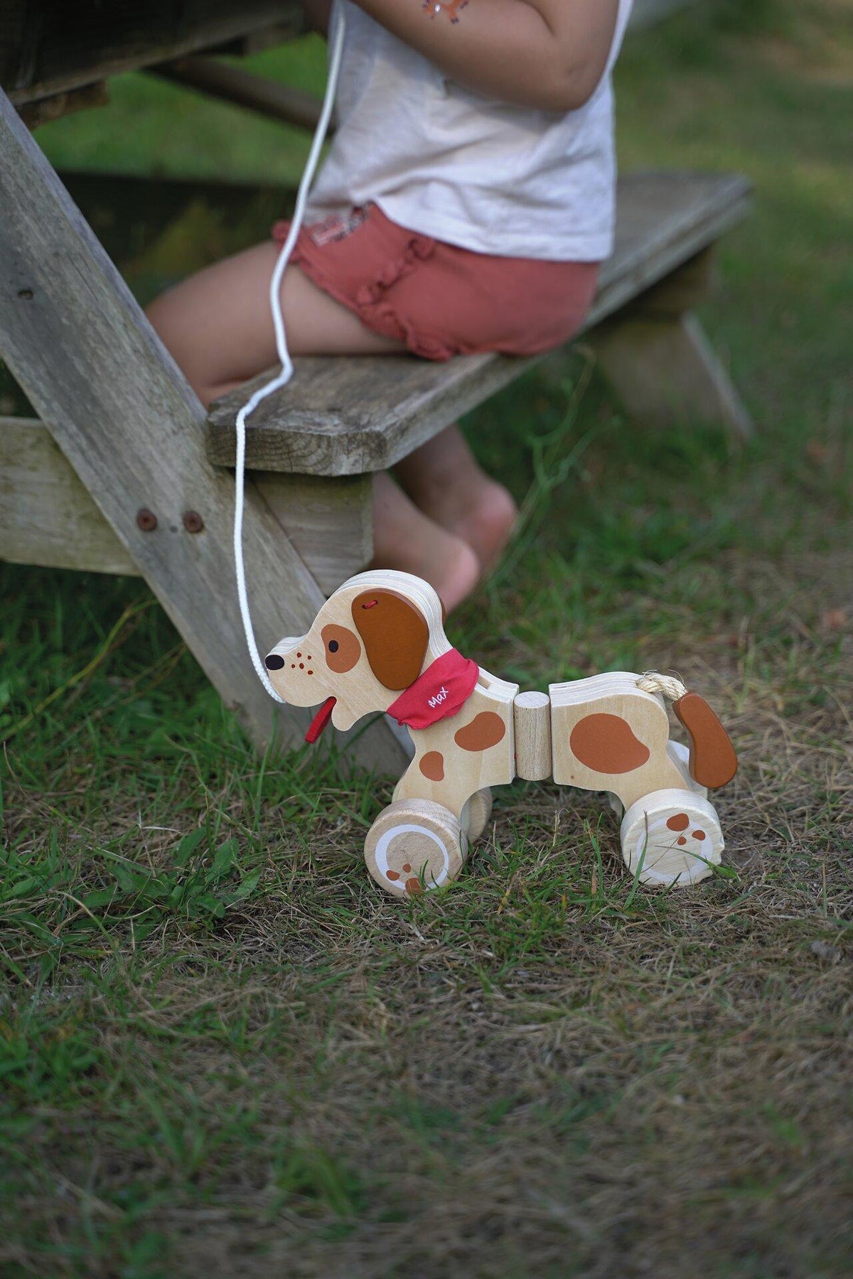 Ziehtier Hund Max mit rotem Halstuch von goki