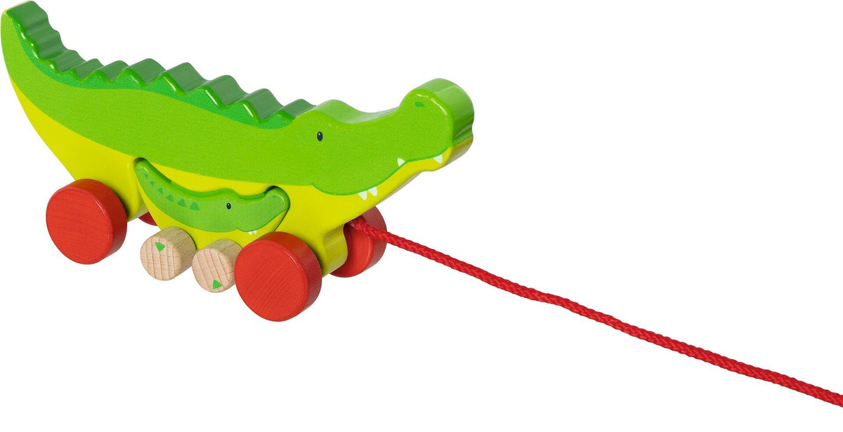Ziehtier Krokodile Cosmo und Croki aus Holz – Ansicht