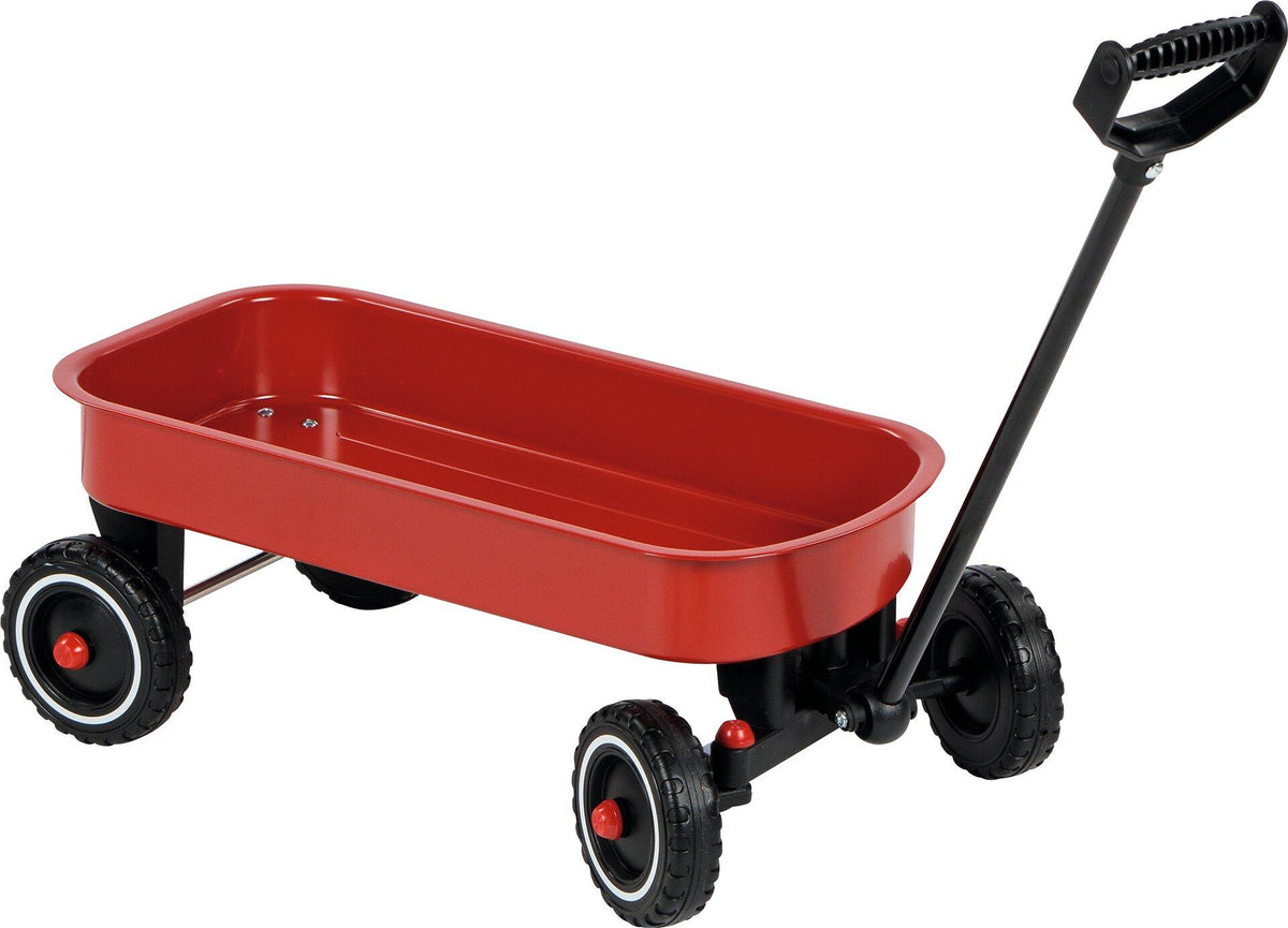 Ziehwagen Bollerwagen in Rot aus Metall und Kunststoff