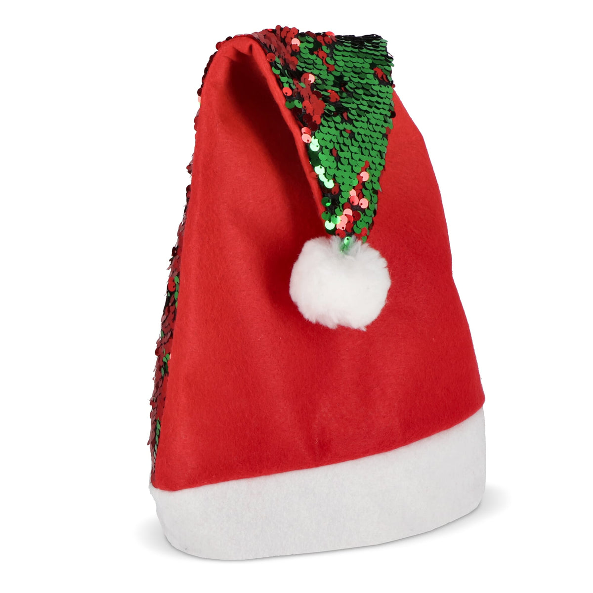 Zweifarbige Pailletten Weihnachtsmütze
