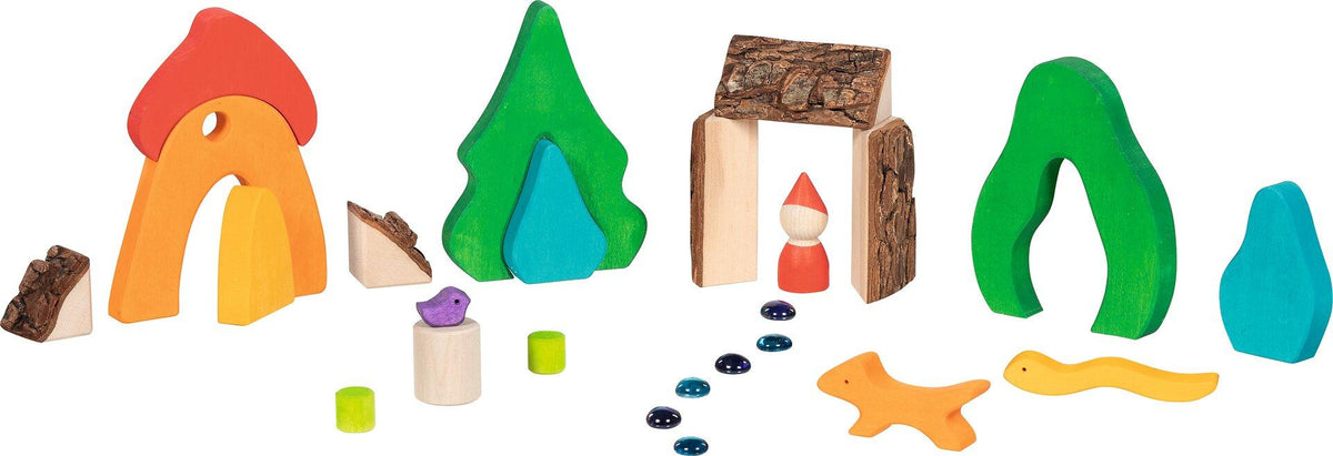 Zwergenlichtung aus Holz und Glas mit 25 Teilen – Ansicht