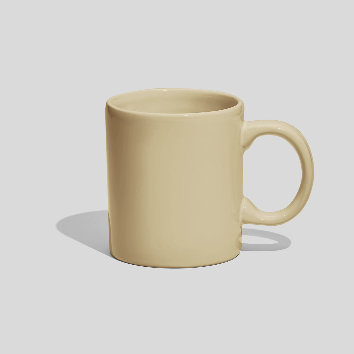 Zylindrische Kaffeetasse 220 ml mit rundem Henkel – Beige