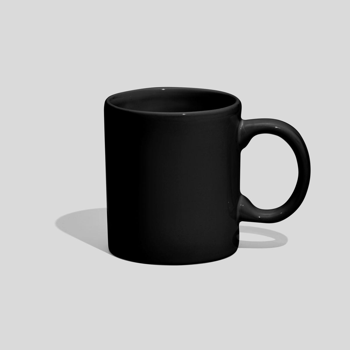 Zylindrische Kaffeetasse 220 ml mit rundem Henkel – Schwarz