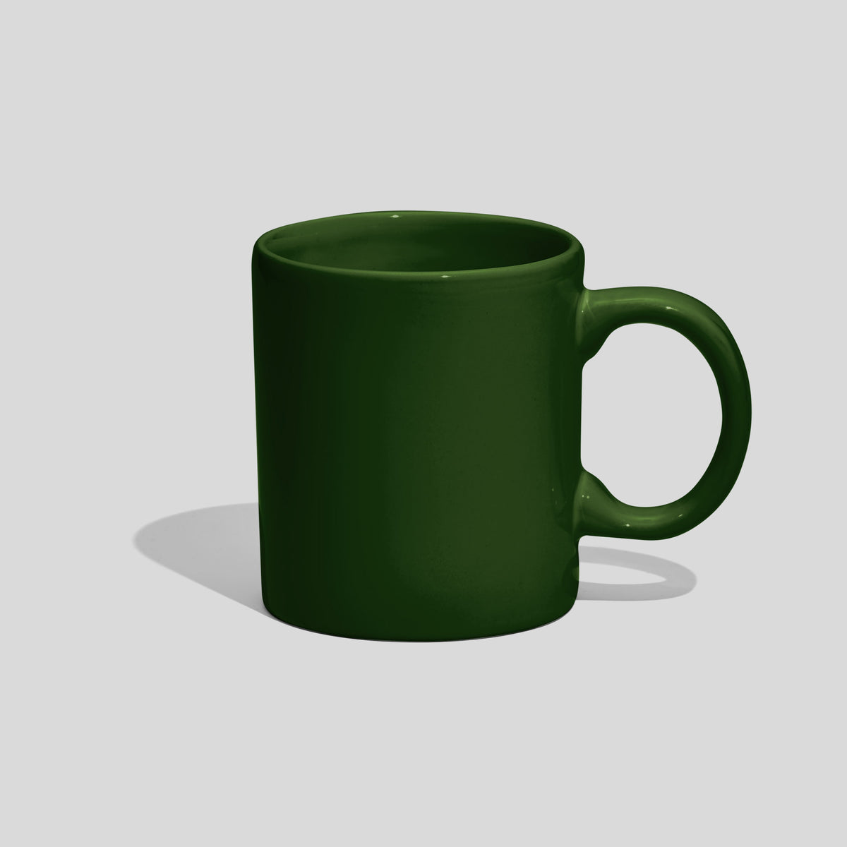 Zylindrische Kaffeetasse 220 ml mit rundem Henkel – Tannengrün