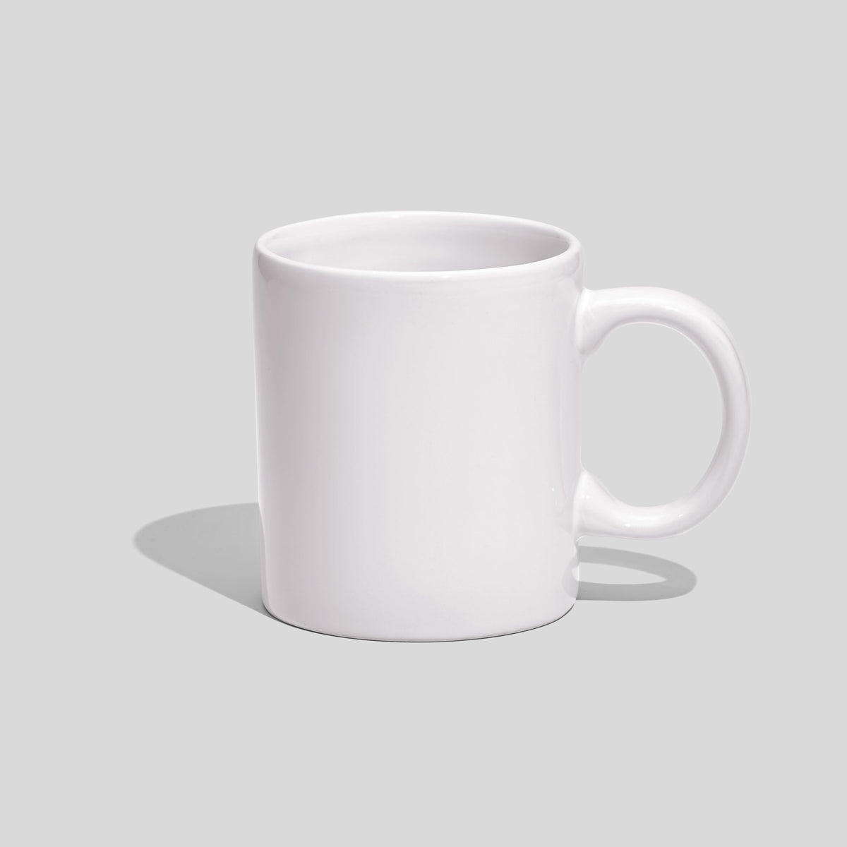 Zylindrische Kaffeetasse 220 ml mit rundem Henkel – Weiß