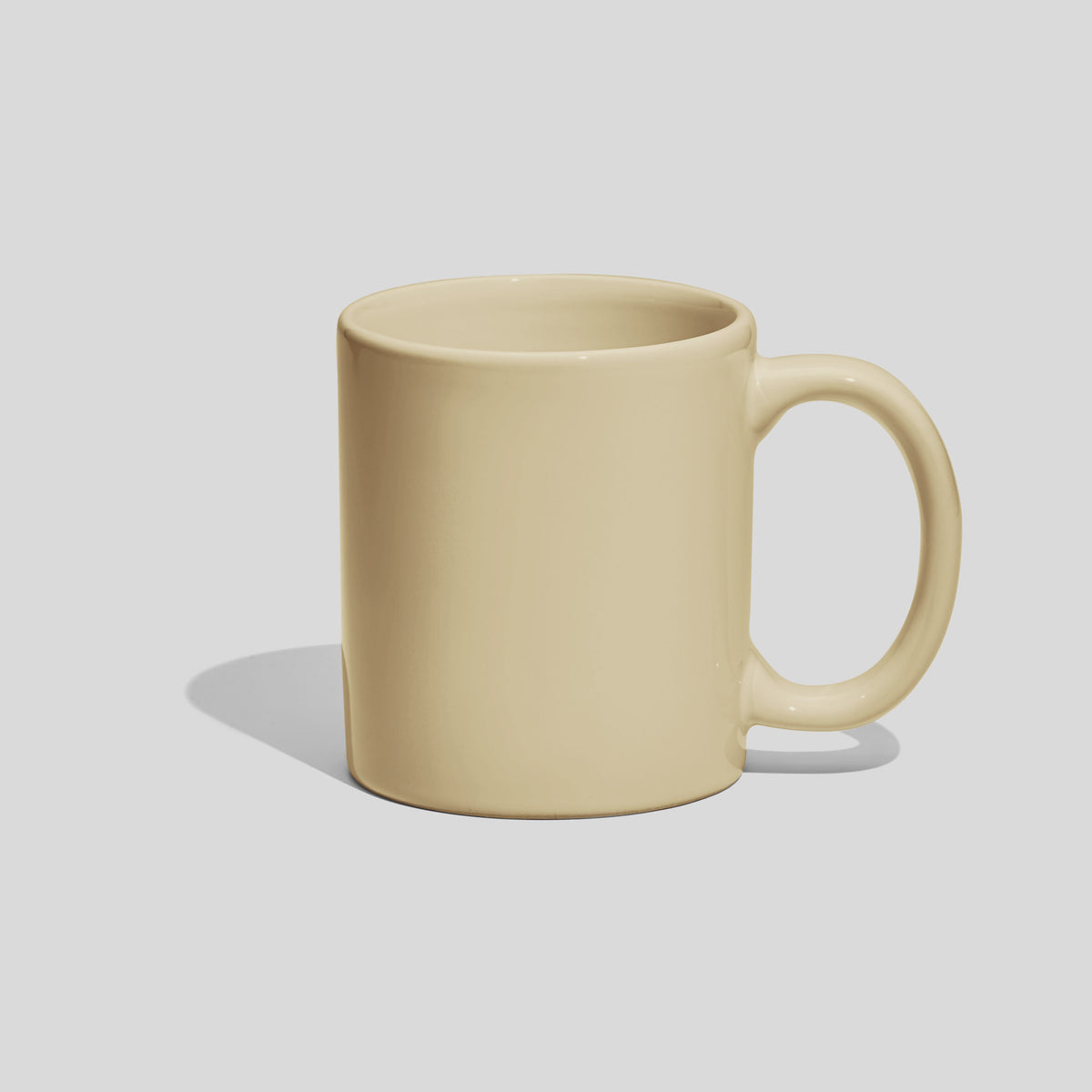 Zylindrische Keramiktasse 280 ml mit ovalem Henkel – Beige