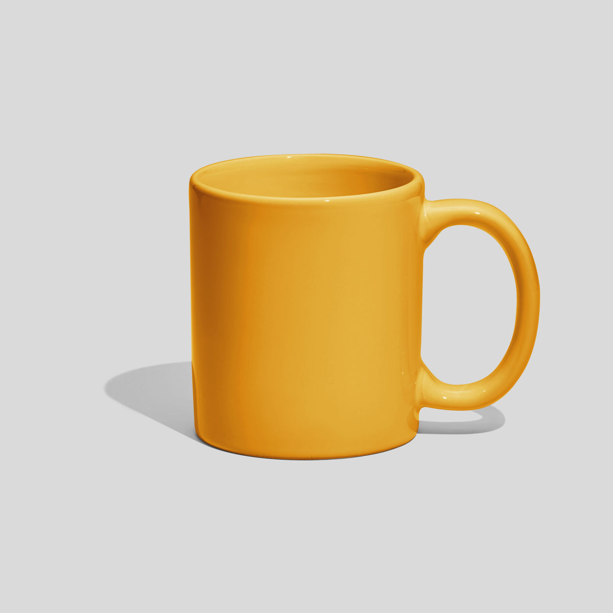 Zylindrische Keramiktasse 280 ml mit ovalem Henkel – Gelb