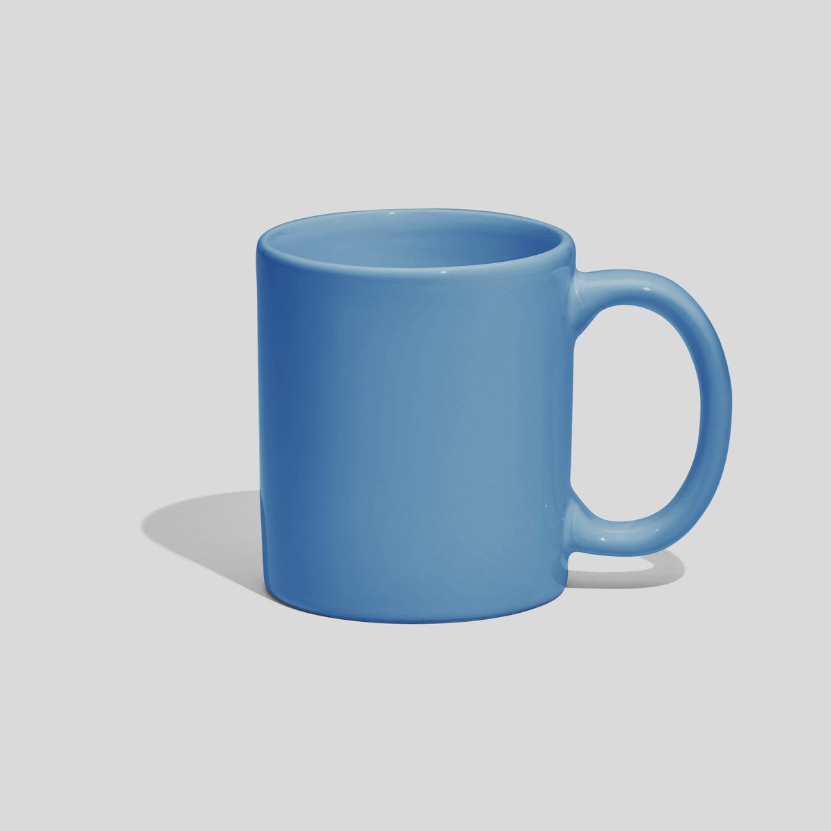Zylindrische Keramiktasse 280 ml mit ovalem Henkel – Himmelblau