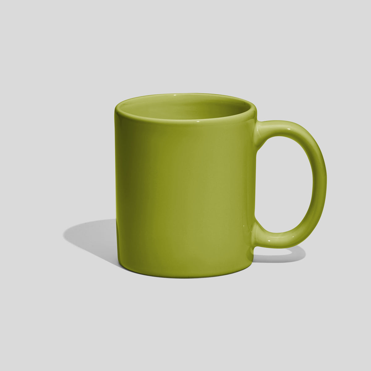 Zylindrische Keramiktasse 280 ml mit ovalem Henkel – Limettengrün