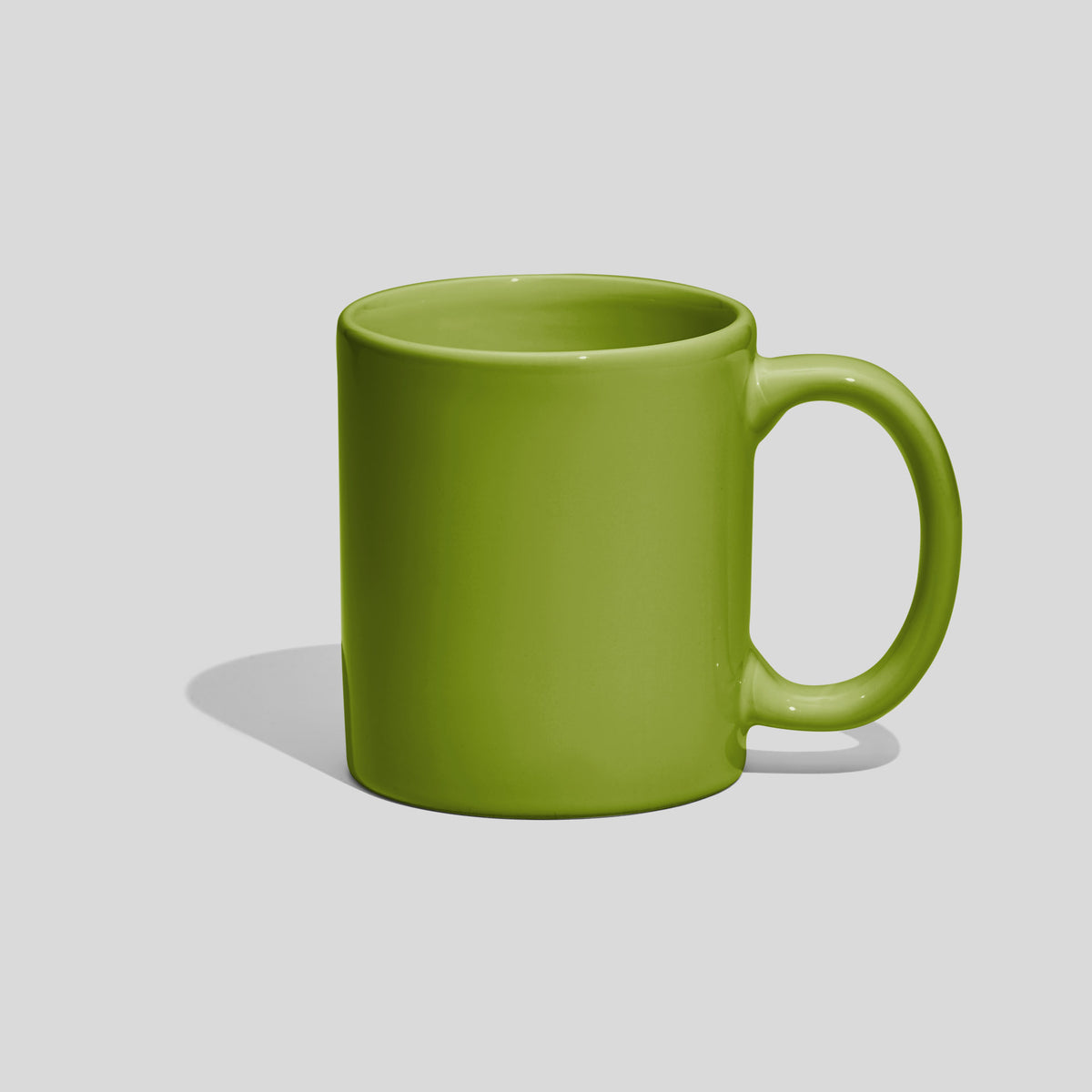 Zylindrische Keramiktasse 280 ml mit ovalem Henkel – Olivgrün