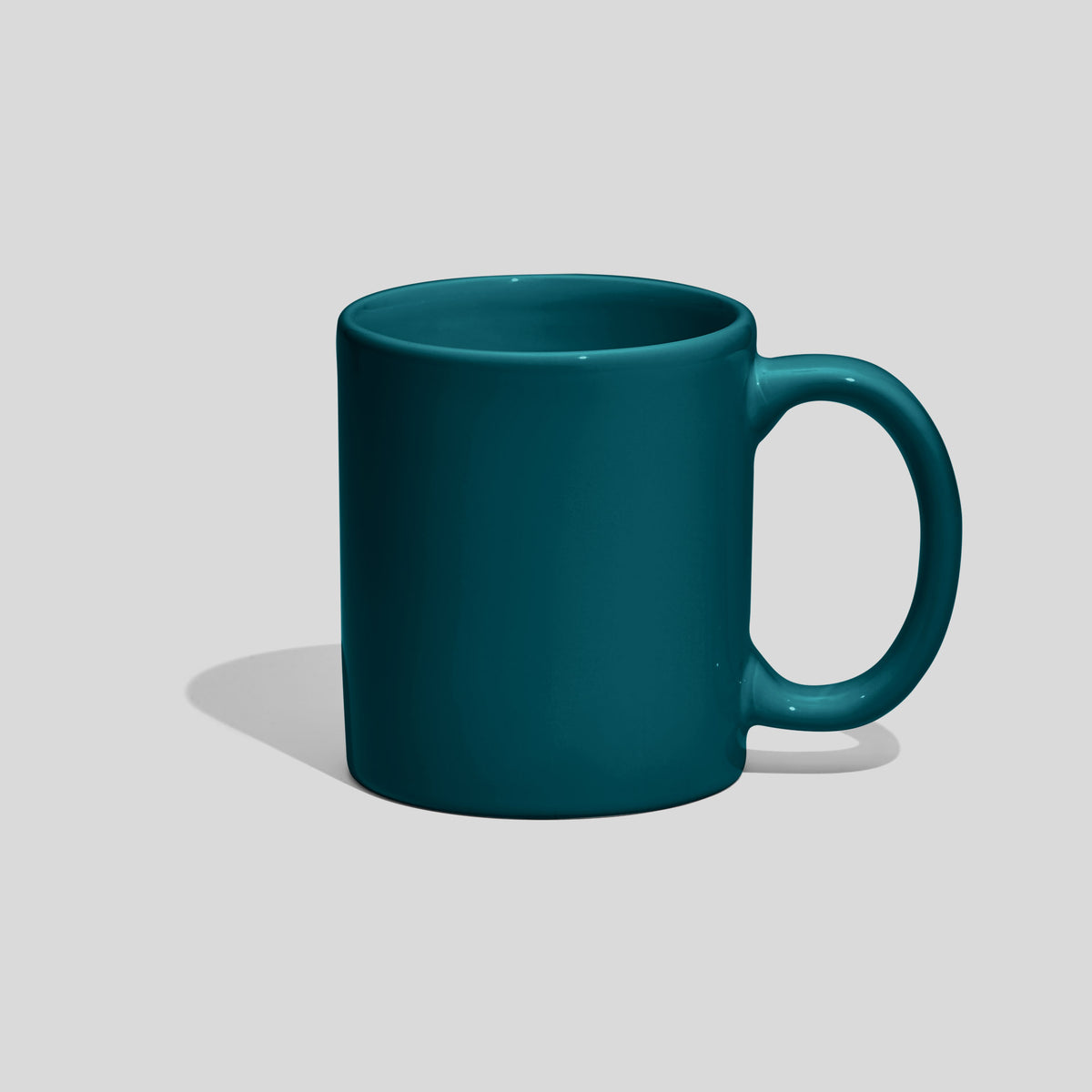 Zylindrische Keramiktasse 280 ml mit ovalem Henkel – Petrol