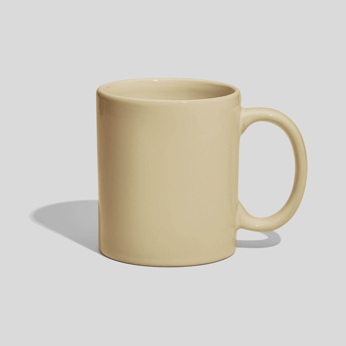 Zylindrische Tasse 310 ml mit klassischem Henkelbogen – Beige