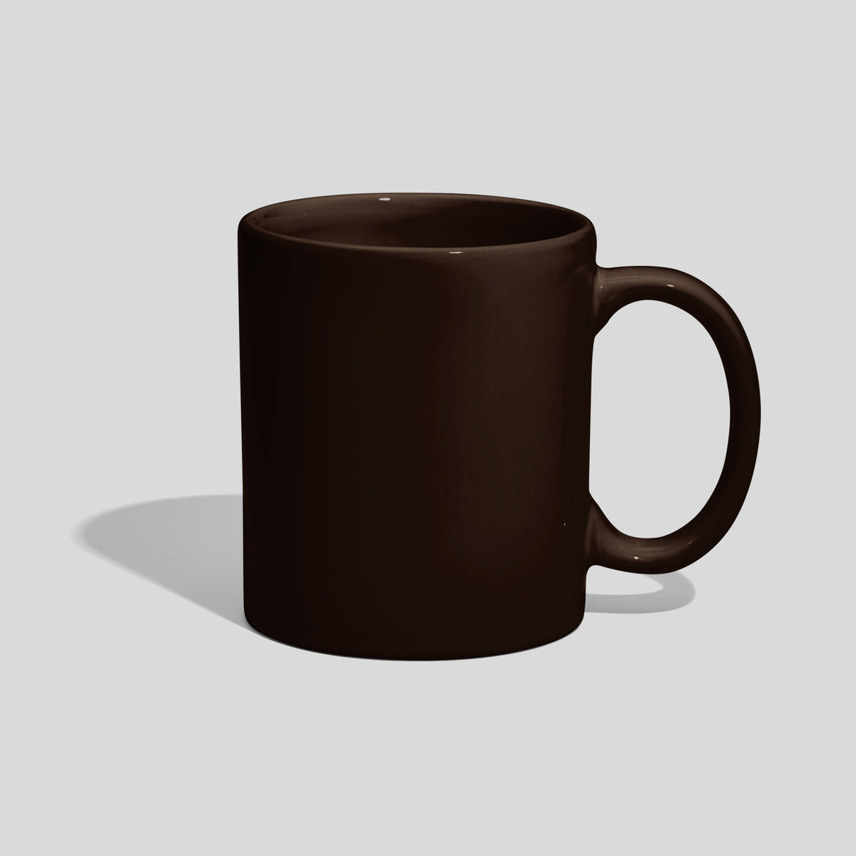 Zylindrische Tasse 310 ml mit klassischem Henkelbogen – Dunkelbraun