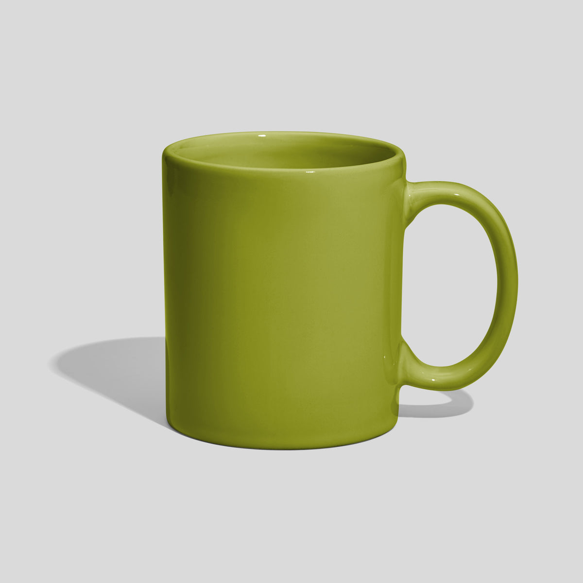 Zylindrische Tasse 310 ml mit klassischem Henkelbogen – Limettengrün
