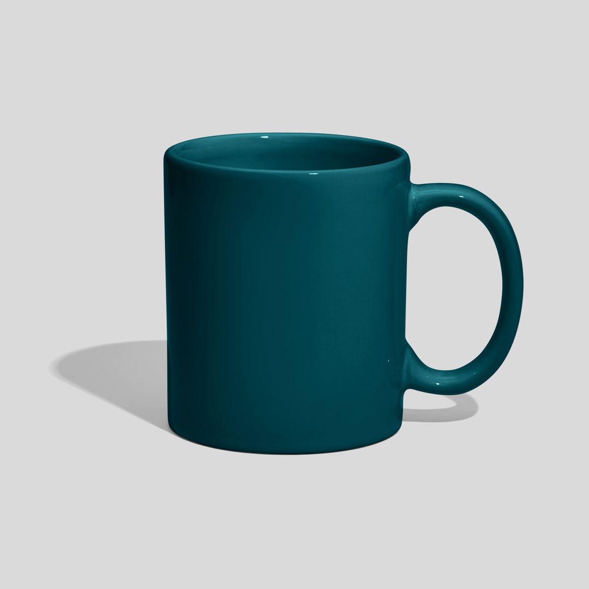 Zylindrische Tasse 310 ml mit klassischem Henkelbogen – Petrol