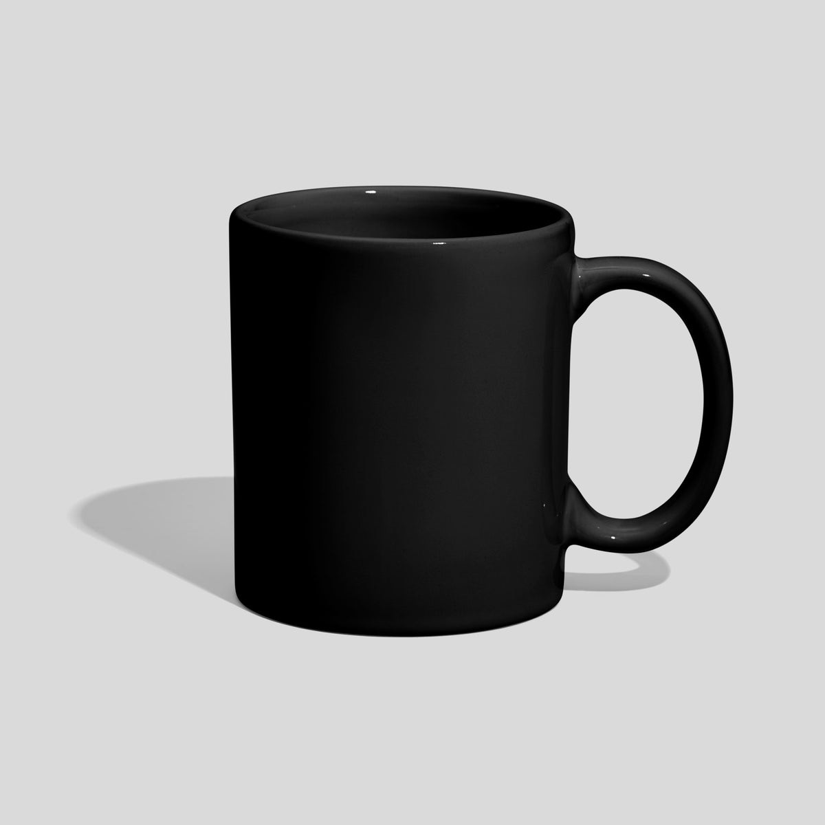 Zylindrische Tasse 310 ml mit klassischem Henkelbogen – Schwarz