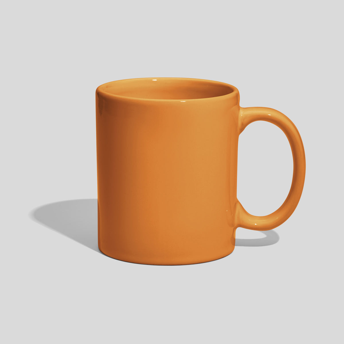 Zylindrische Tasse 310 ml mit klassischem Henkelbogen – Senfgelb