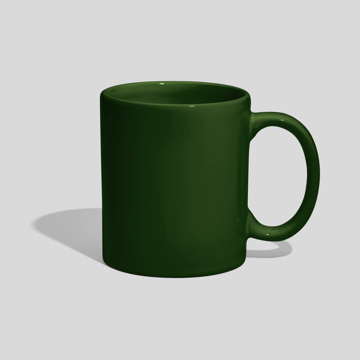Zylindrische Tasse 310 ml mit klassischem Henkelbogen – Tannengrün